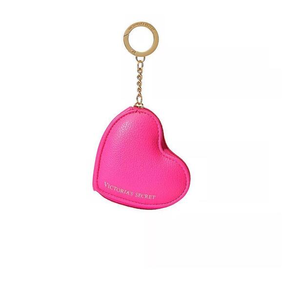 Victoria’s Secert Hot Pink Heart Pouch Keychain - Picture 1 of 1